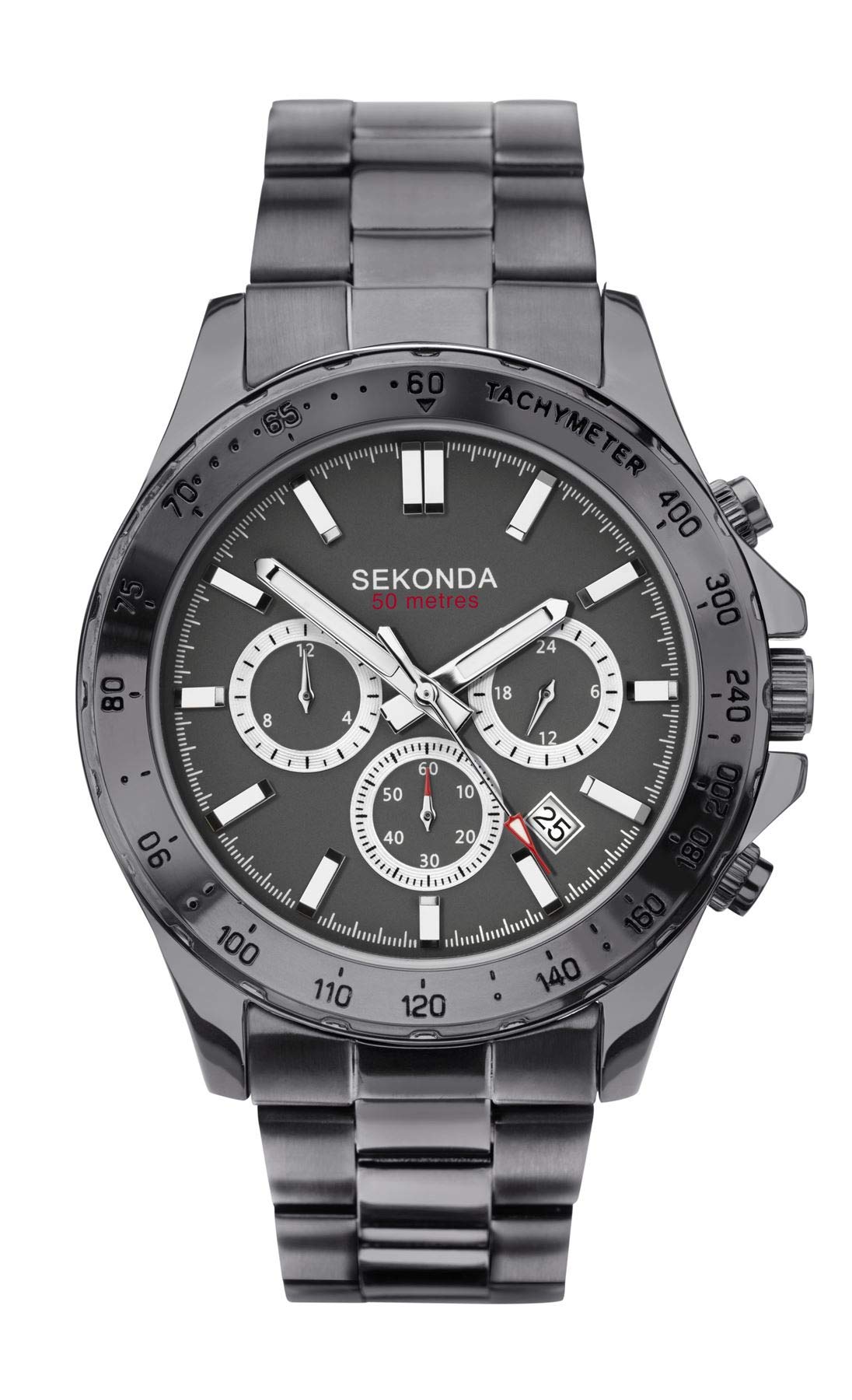 SekondaMens Multi dial Quartz Watch with Stainless Steel Strap 1660.27