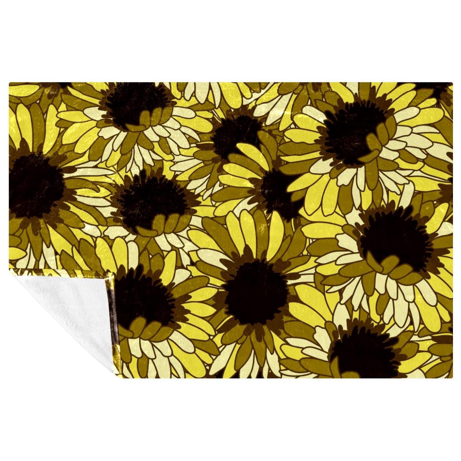 Jeté de lit marguerites jaunes couverture chaude canapé et plage 150 x 100 cm