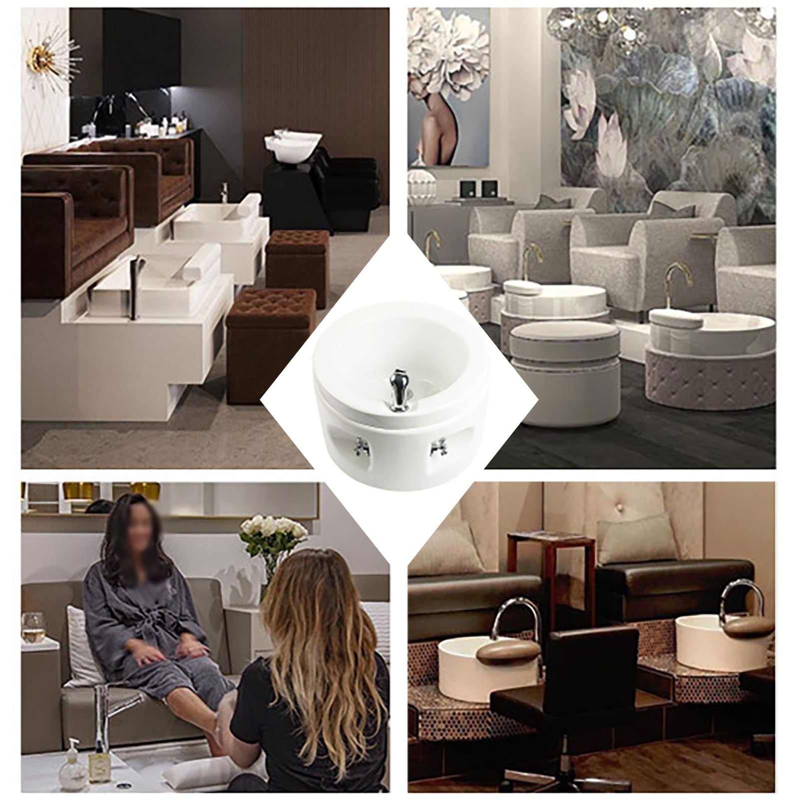 Pedicure Foot Spa Okrągła wanna Pedicure Miska Pedicure Spa Wanna Masażer z regulowaną temperaturą i podwyższonymi węzłami masażu, prezenty świąteczne dla kobiet/mężczyzn