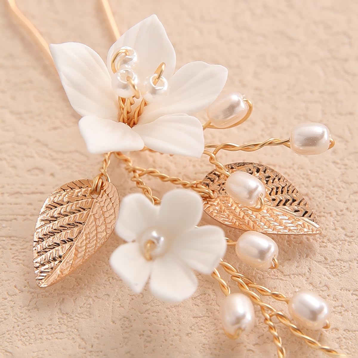 Horquillas para el pelo hechas a mano con flores de arcilla polimérica, accesorios para el pelo de novia