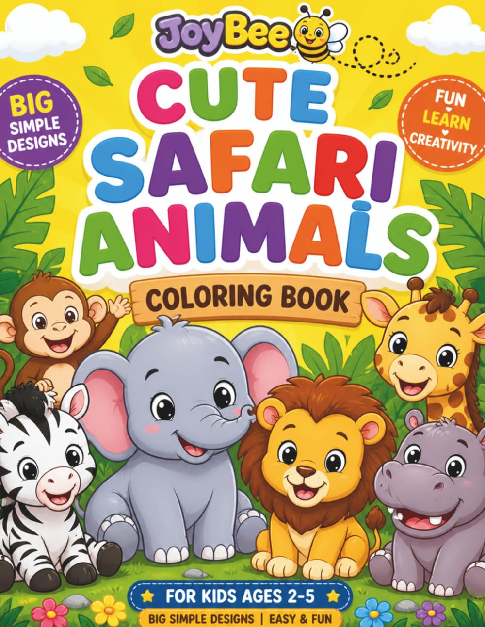 Cute Safari Animals: Coloring Book (JoyBee – Little Explorers)