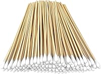 eyxformula 200 Pack Long Wooden Cotton Swabs - Durable Wood Handle Makeup Remover, Ear Cleaner, Eyeshadow Applicator for Baby & Precision Use