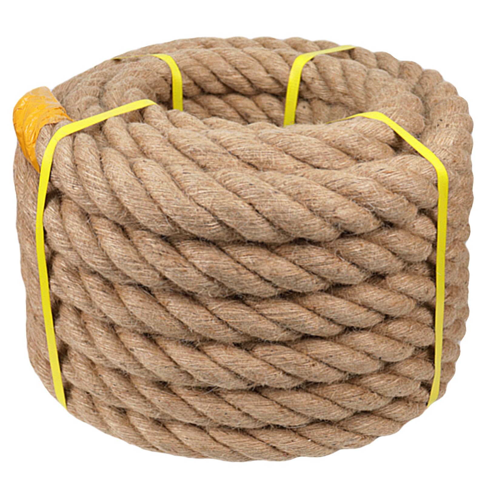 Twisted Manila Rope (1.5 Inch x 20 Feet) Natural Jute Thick Hemp Rope for Docks, Railings, Landscaping, Decorating