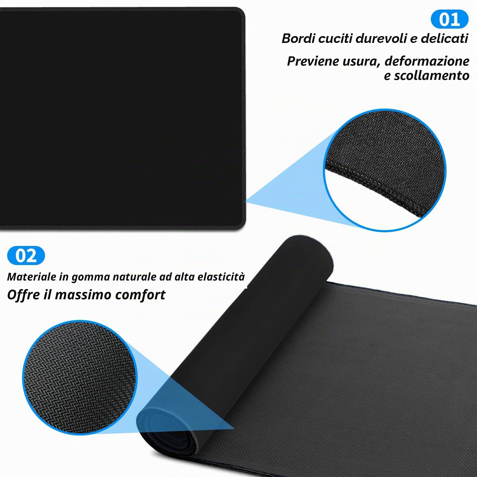 Tappetino Mouse Personalizzato - Base Antiscivolo- XXL Tappetino Mouse Da Gioco Grande Personalizzato, Perfetto Per Postazioni Gaming E Di Ufficio - 900 X 400 Mm