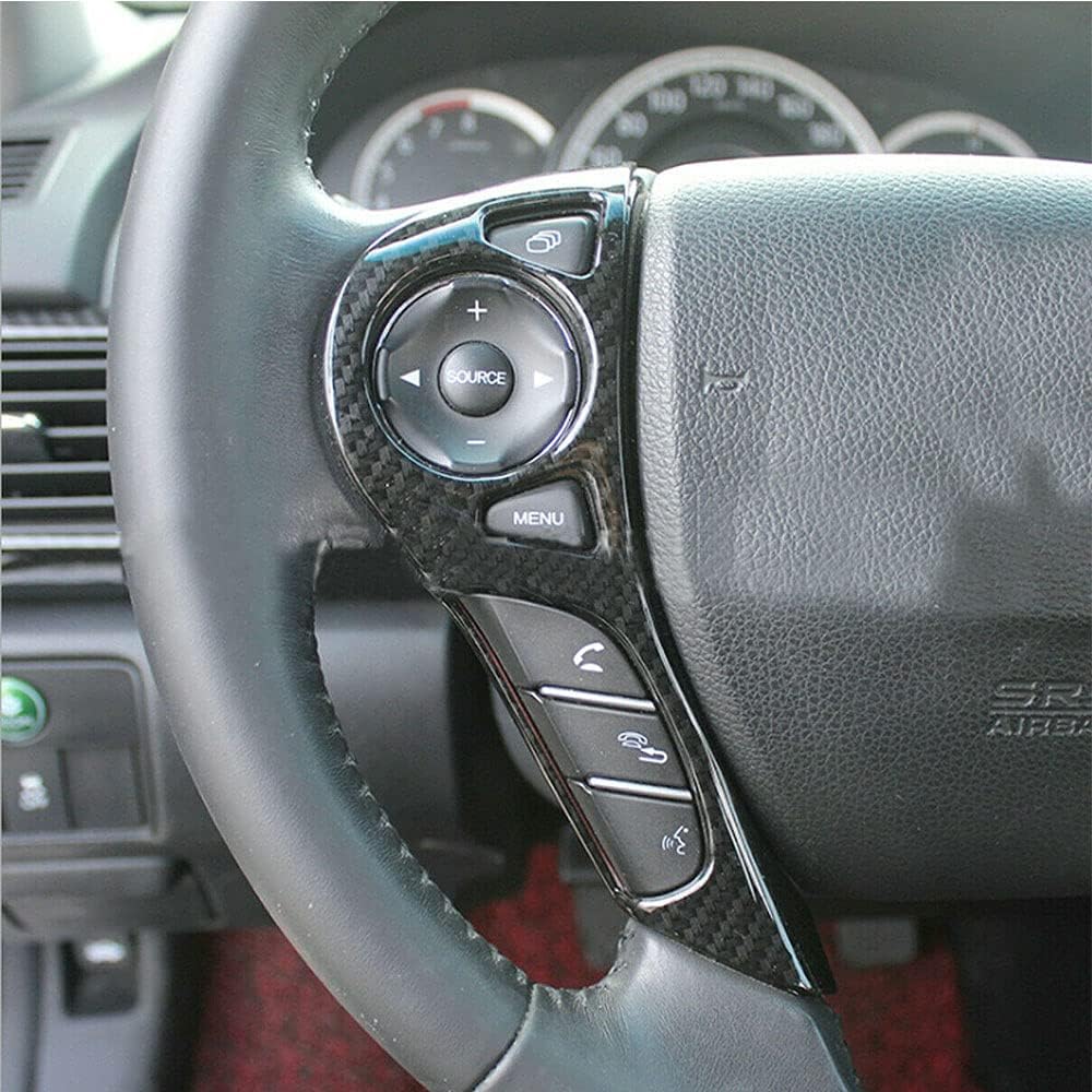 for Honda Accord 2014 2015 2016 2017 9.5th Gen ABS Carbon Fiber Steering Wheel Cover Trim 2pcs/Set