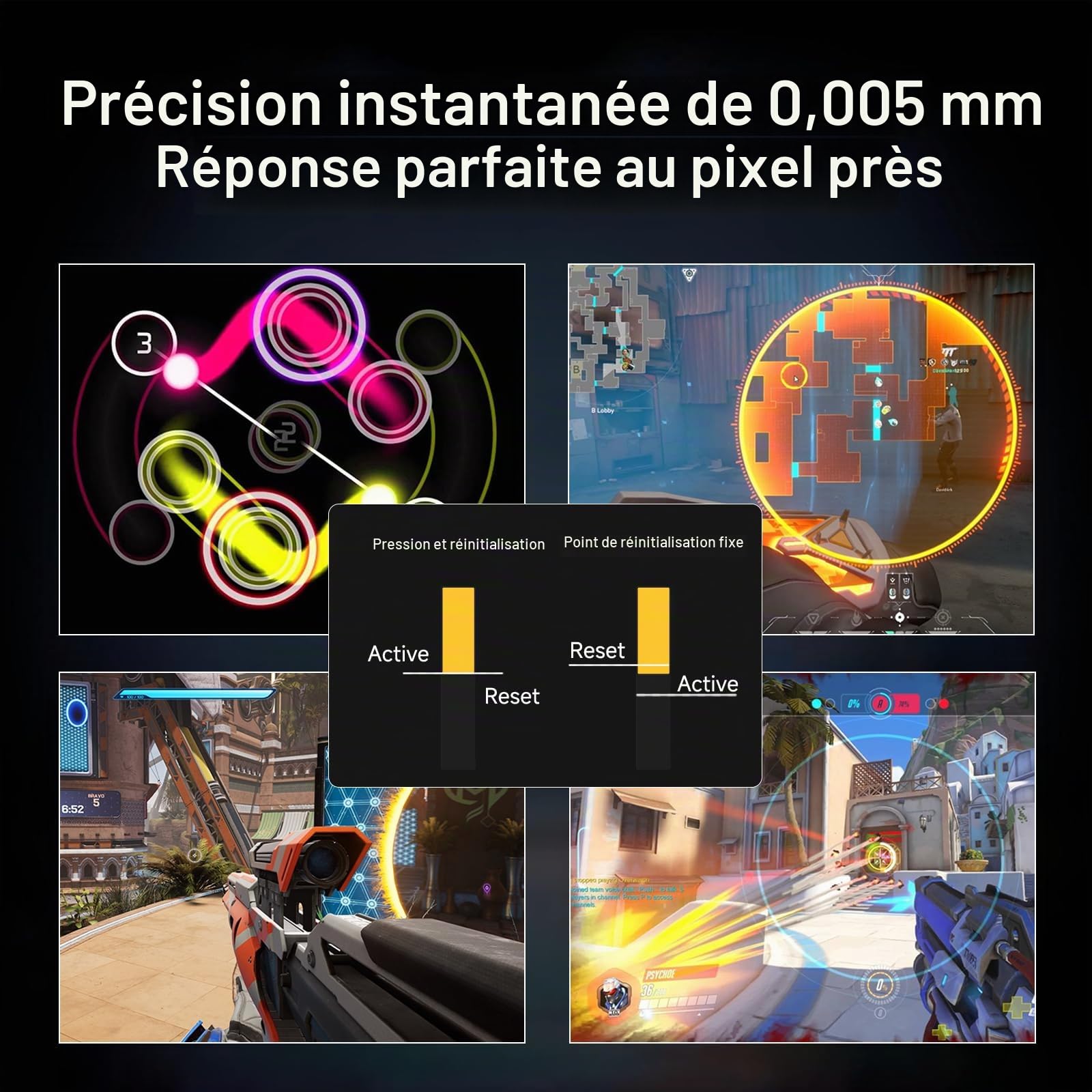 FOXMM x MCHOSE Ace68 HE Clavier Gaming 65% RGB Filaire, Rapid Trigger 8000Hz, Switch Magnétique à Effet Hall Ice Blue Esports, Course Ajustable Ultra Précision 0,005 mm, pour Jeux FPS, Noir