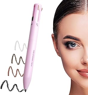 APOMOONS 4-in-1 Makeup Pen, Eye Liner Brow Liner Lip Liner and Highlighter Pen Waterproof All in One Makeup Pen Eye Long-Lasting 4 Color Multi-function Makeup Beauty Pencil