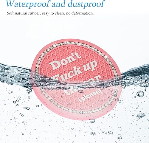 Miniatura 4 de AUCELI Portavasos de silicona con diamantes de imitación de cristal de 2.75 pulgadas, tapete antideslizante para insertar el vehículo, accesorios