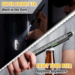 Stocking Stuffers for Men Adults, 9 in 1 Multitool Pen, Christmas Gifts for Dad Men, Mens Gifts for Dad Him Husband, Dad Gifts from Daughter Son, Personalized Gifts Ideas, Tools Cool Gadgets