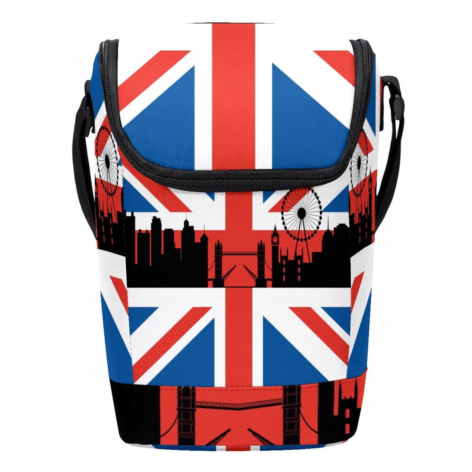 Lonchera de Londres térmica para oficina y picnic con diseño de la bandera británica