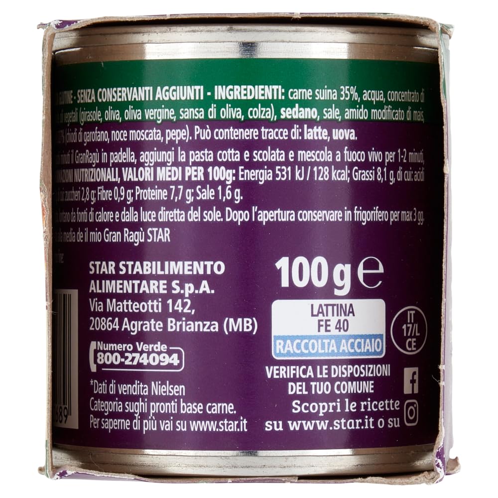 Italian Gourmet il mio Gran Ragù Extra Gusto, ragù italiano 12 x 3 x 100g | Mit 100% Fleisch aus Italien, condimento ricco für schnelle Pasta, Dose, Gesamtnettogewicht 300 g + Kostenlos Polpa 400g