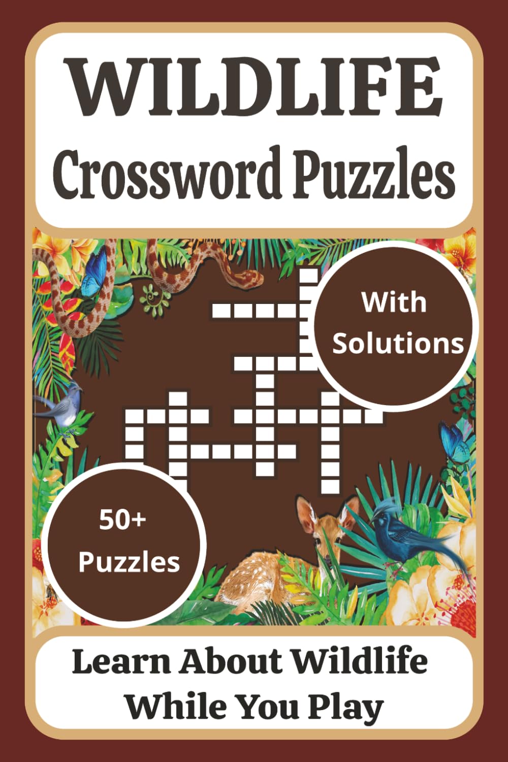 Wildlife Crossword Puzzles: Animal & Nature Brain Games for Adults | Relax, Learn & Boost Memory with Fun Educational Puzzles