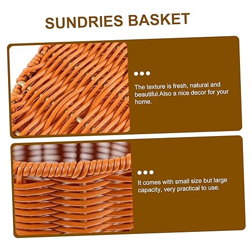 Miniatura 9 de HEMOTON Cesta de basura con tapa, papelera tejida de plástico, cesta de basura de mimbre pequeña, papelera de basura, cesta de almacenamiento