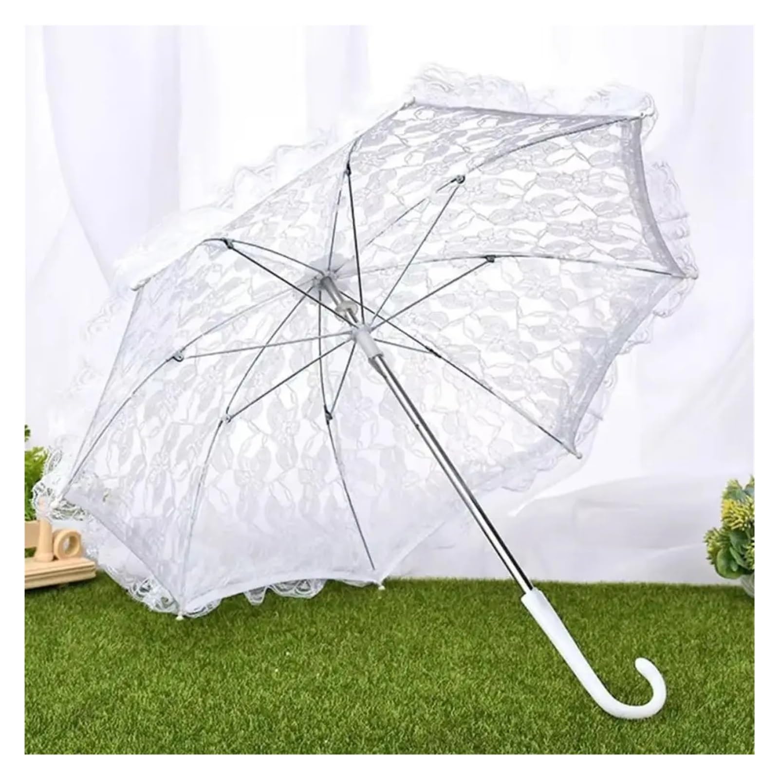 2 pièces Parapluies en dentelle élégants for femmes Pour La Décoration