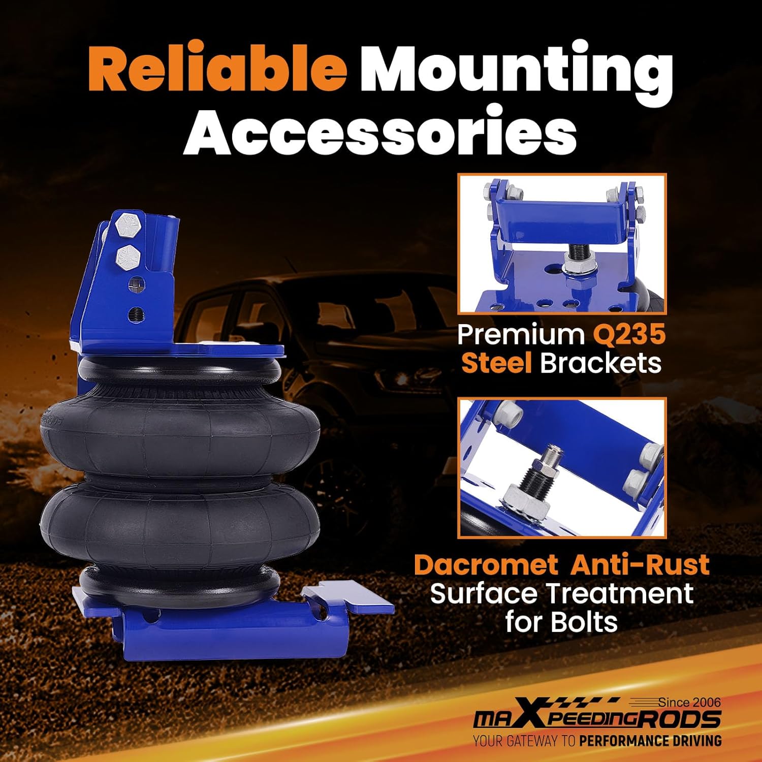 maXpeedingrods 5000 lbs Rear Air Suspension Bags Kit for Dodge Ram 2500 3500 2003-2013 Dodge Ram 1500 Mega Cab 2006-2008 Air Helper Spring Kit