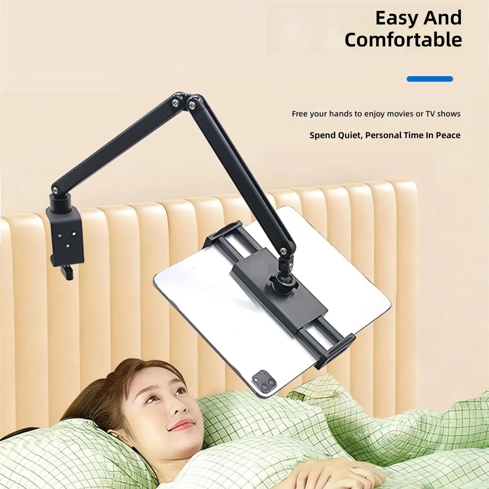 Elevadores ergonómicos para laptop con base de abrazadera y brazo giratorio, soporta dispositivos de 4 a 13.9 pulgadas para uso en oficinas, soporte ergonómico para computadora