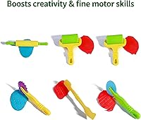 Vista 4 de Juego de herramientas de masa para niños de 6 piezas, accesorios coloridos y seguros para modelar para manos pequeñas