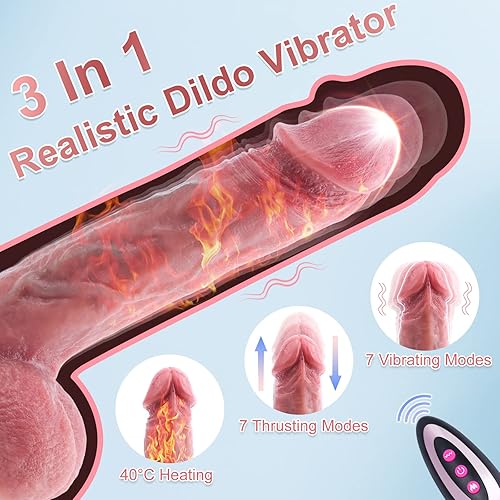 Miniatura 4 de Juguetes sexuales para adultos, consoladores realistas – Juguetes para adultos, vibrador de empuje con vibración y calefacción, juguetes sexuales,