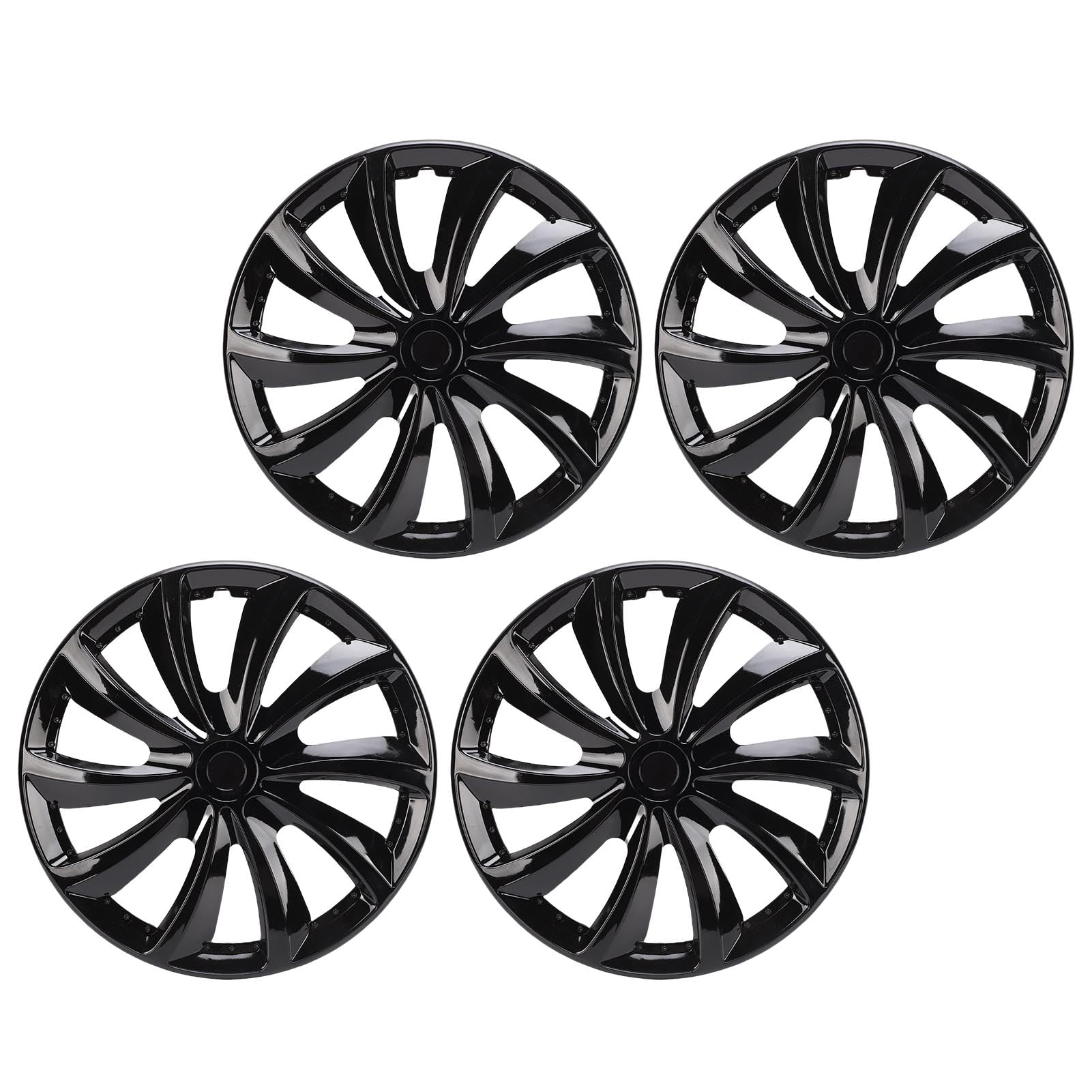 SEAFRONT 15-calowe Kołpaki na Piasty ABS, Zestaw 4 Sztuk, Nakładki na Koła z osłoną Felgi, Uniwersalne Dopasowanie do Stalowych kół 500 V40 Seat 208 (BLACK)
