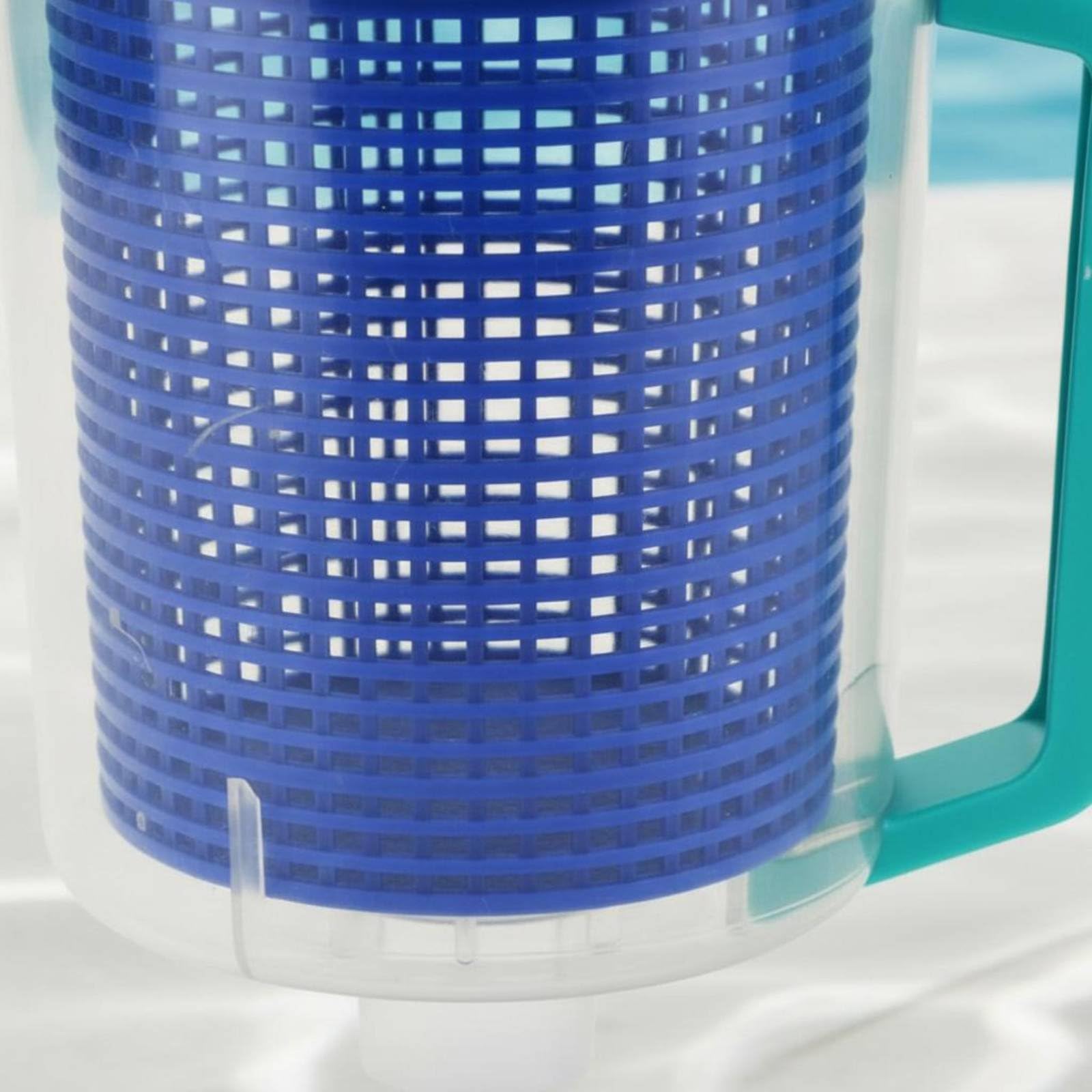 Filtro de Hojas para Piscina Canister Cesta Recogedora Prefiltro Plástico Resistente con Cuerpo Transparente para Ver Acumulación y Limpiar Adecuado, Array, Azul