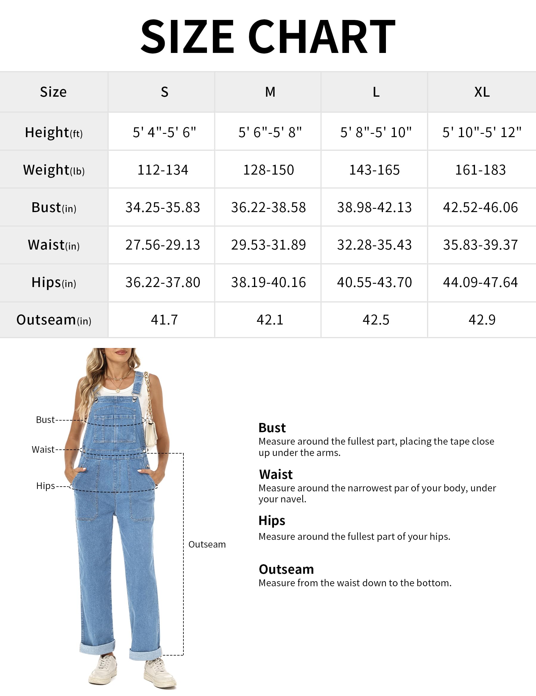 Fengbay Overol de mezclilla para mujer, overol de mezclilla para mujer, tirantes ajustables, casual, holgado, con bolsillos