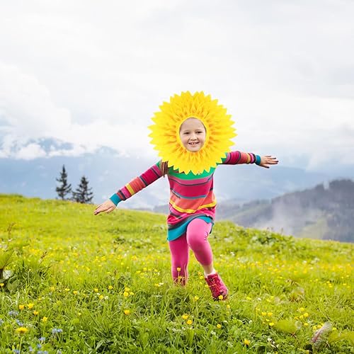 Miniatura 4 de SAFIGLE 3 piezas de sombreros de girasol para niños y adultos decoración de girasol, tela cómoda, fácil de llevar, perfecto para juegos deportivos