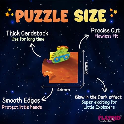 Miniatura 5 de Playqid Rompecabezas de sistema solar espacial para niños  Mission Space 48 piezas rompecabezas de piso para niños y niñas de 4 años  Rompecabezas