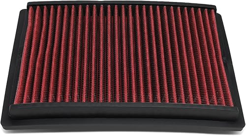 DNA Motoring AFPN-128-RD Filtro de aire lavable con panel de aire limpio, mejora el rendimiento del motor, potencia y aceleración compatible con