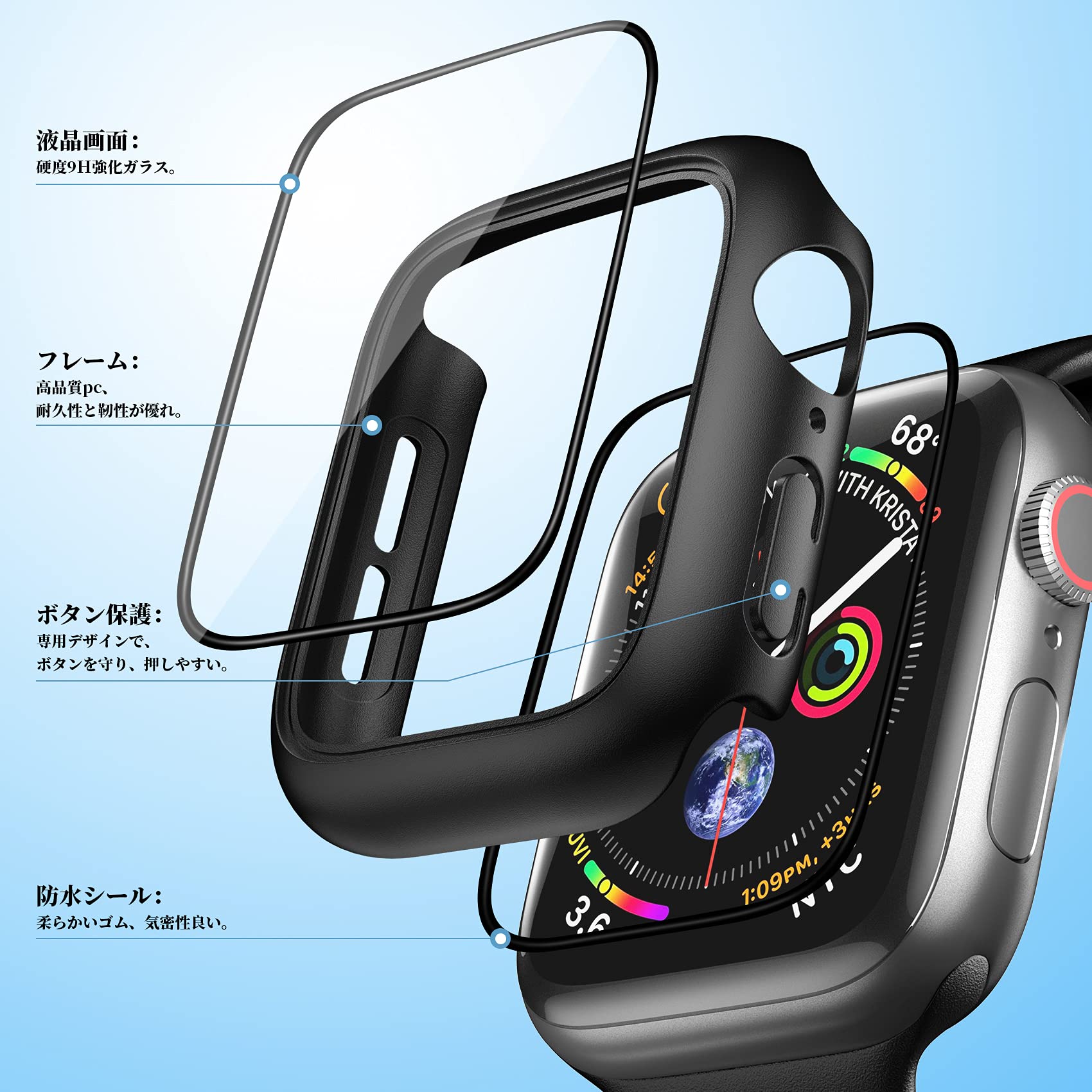 アップルウォッチ用カスタムカバー Apple Watch アップルウォッチカバー 防水 ケーApple Ultra 変身カバー