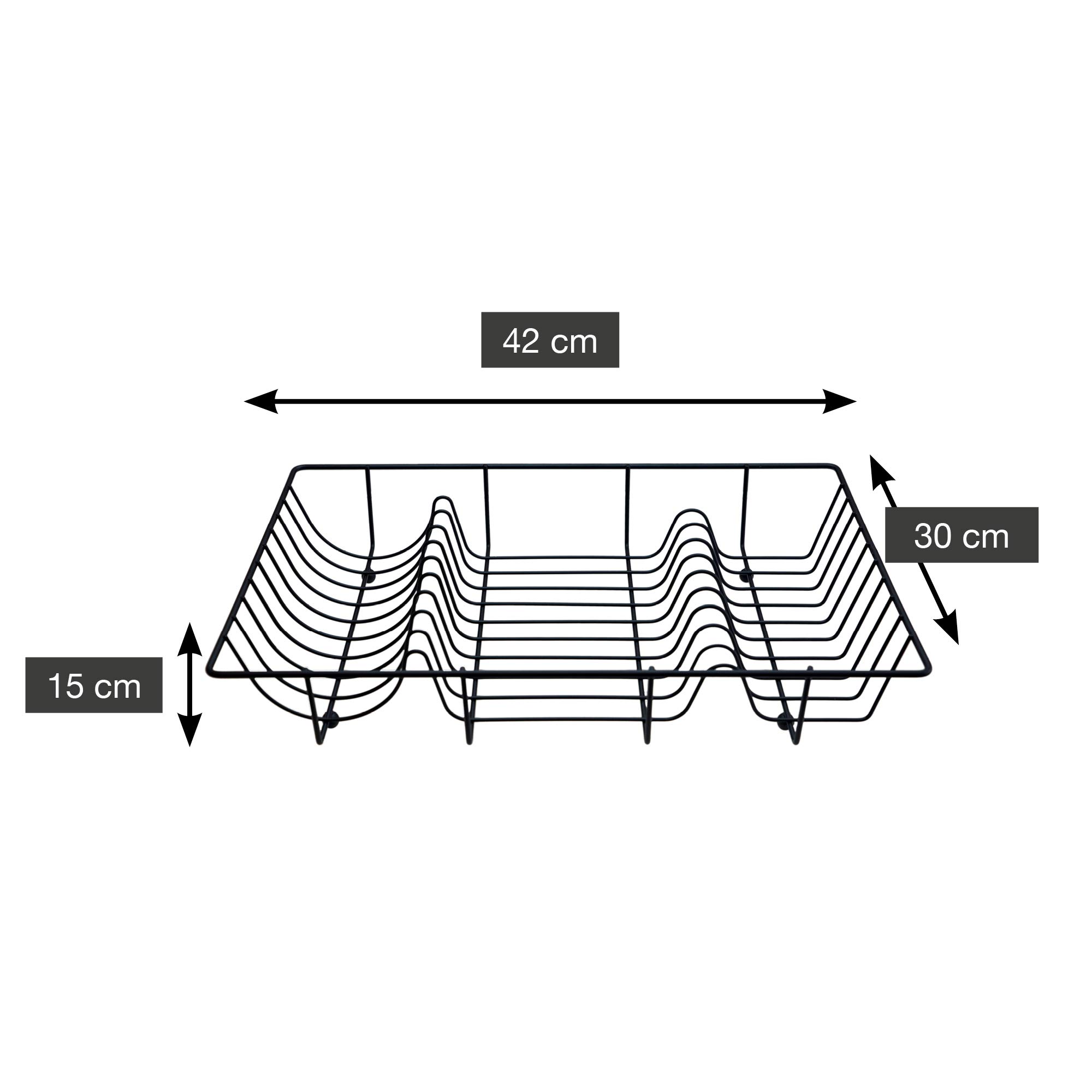 Égouttoir à Vaisselle Point-Virgule – Noir | Dimensions 48 X 32 X 8,5 Cm | Rangement Pratique Pour Tiroir Ou évier