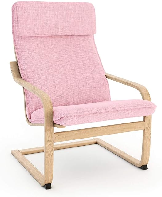Vinylla Armchair Replacement Cover Compatible with Ikea Poang (Cushion Design 1, Polyester - Pink)