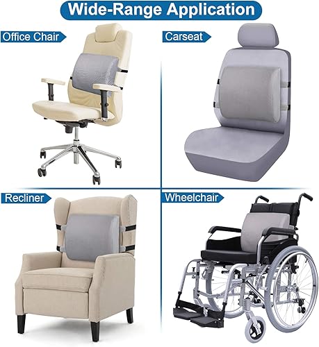 Vista 16 de Cojín lumbar de espuma viscoelástica LoveHome con funda de malla 3D, con diseño de firmeza equilibrada para reducir el dolor de espalda, ideal