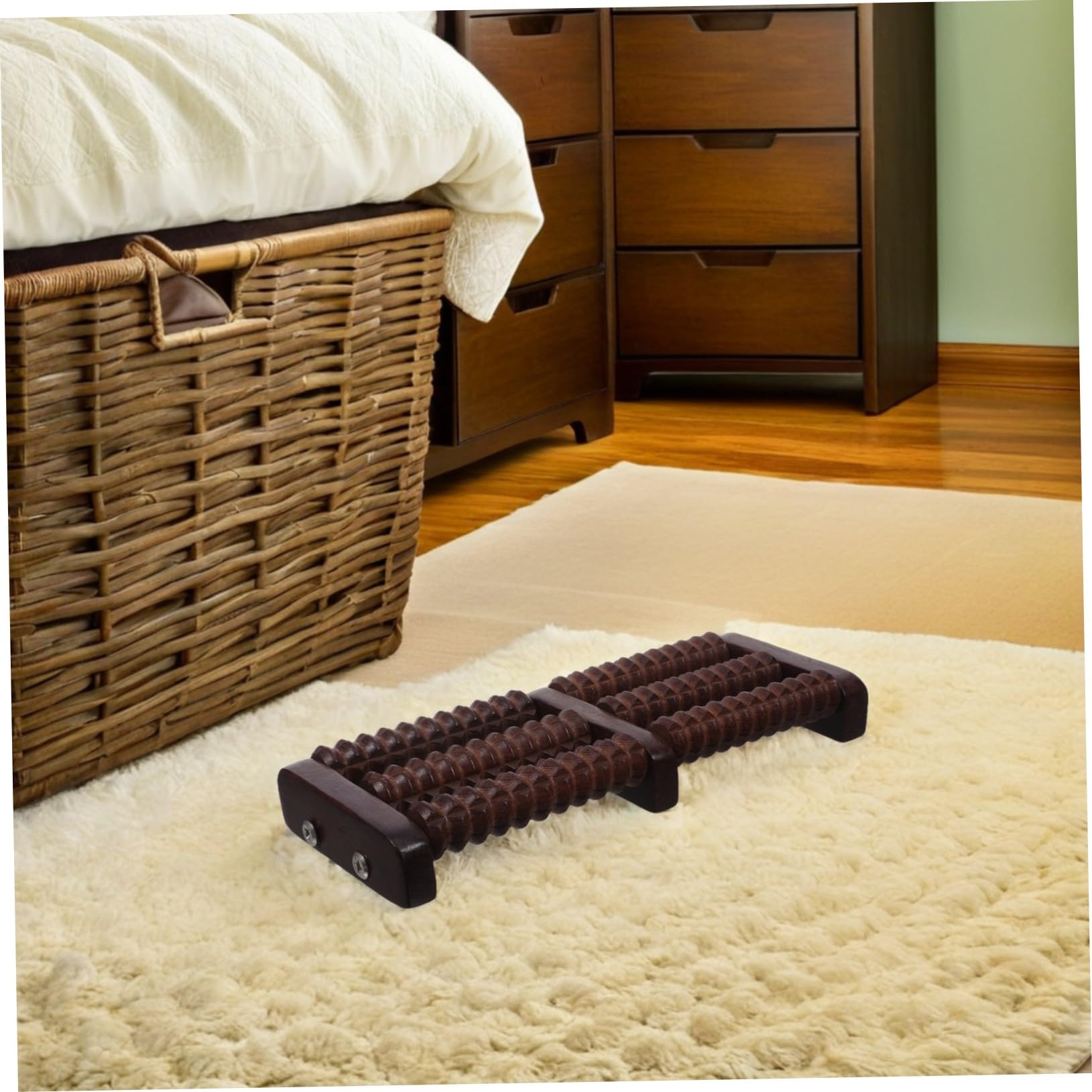 GALPADA Rodillo Masajeador de Pies de Madera Natural Masaje Relajante de Fascia Plantar con Varias Ruedas Portátil para Uso Casa Oficina y Viajes Adecuado para Hombres Mujeres y Personas