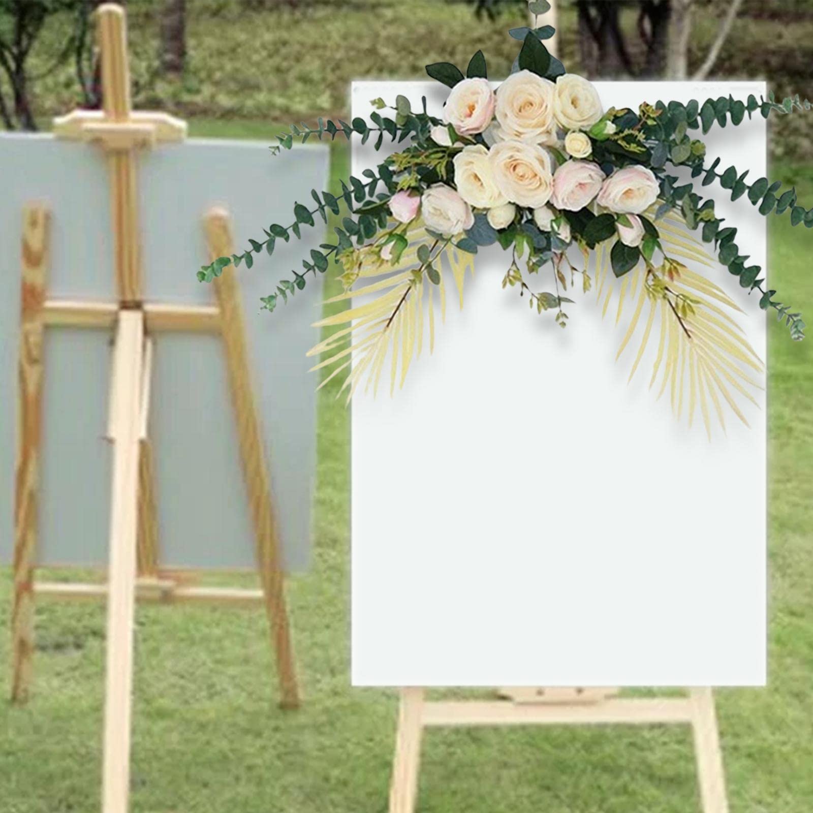 Kunstblumen Rückwand Dekoration Hängende Blütenarrangements Requisiten Handgefertigt Aus Seidenmaterial für Hochzeiten Feiern Fotohintergru, GELB