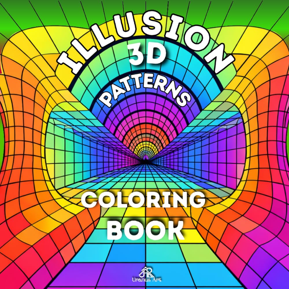 3D Illusion Patterns Coloring Book: Geometric Designs to Create Depth with Shading and Lines.