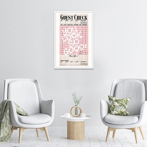 Miniatura 6 de KFDJIG Lienzo retro de moda para pared, arte de pared, color rosa y naranja y negro, pósteres inspiradores de galería, You Look So Good, impresiones