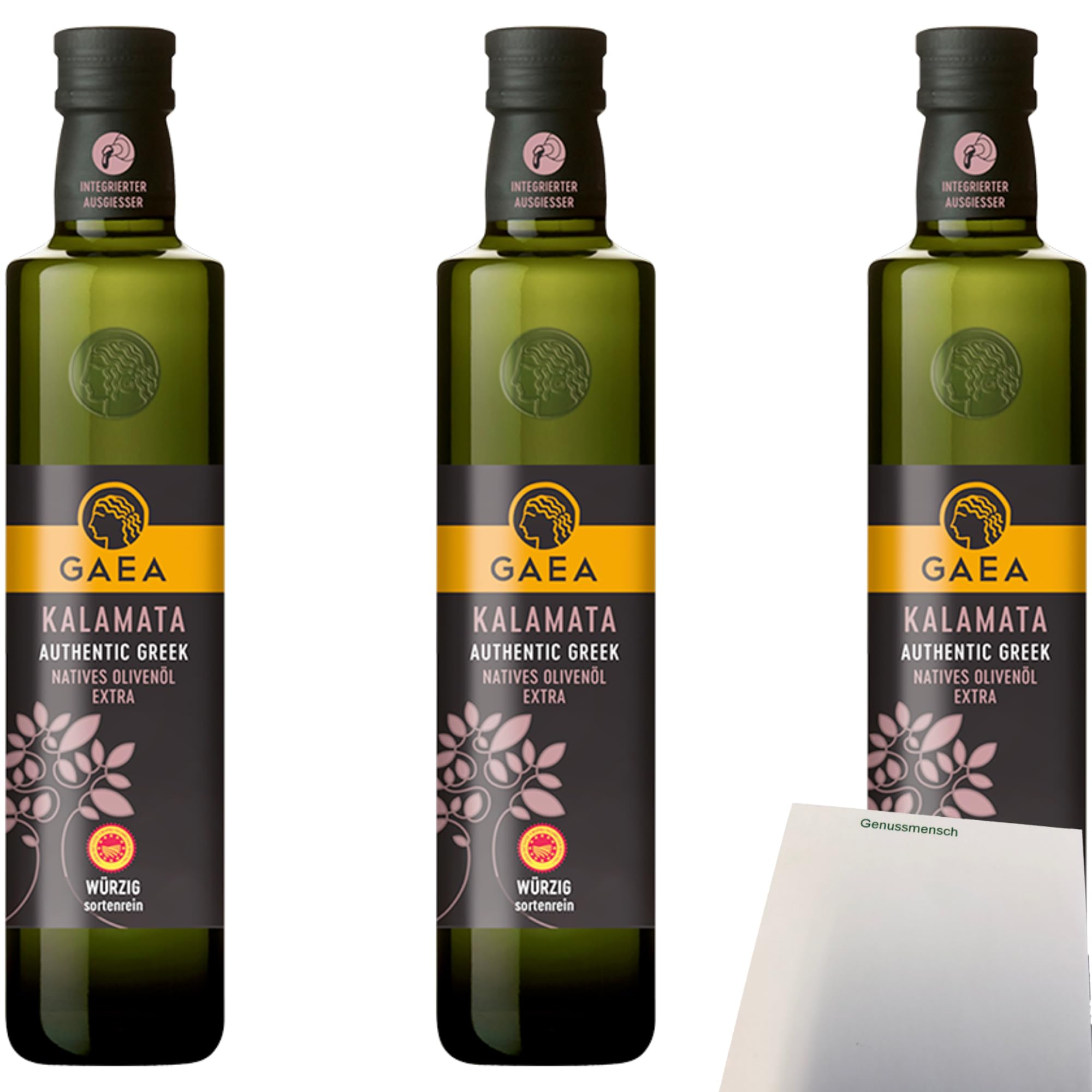 usy Bundle für Gaea Kalamata Olivenöl D.O.P. 3er Pack (3x500ml Flasche) + usy Block