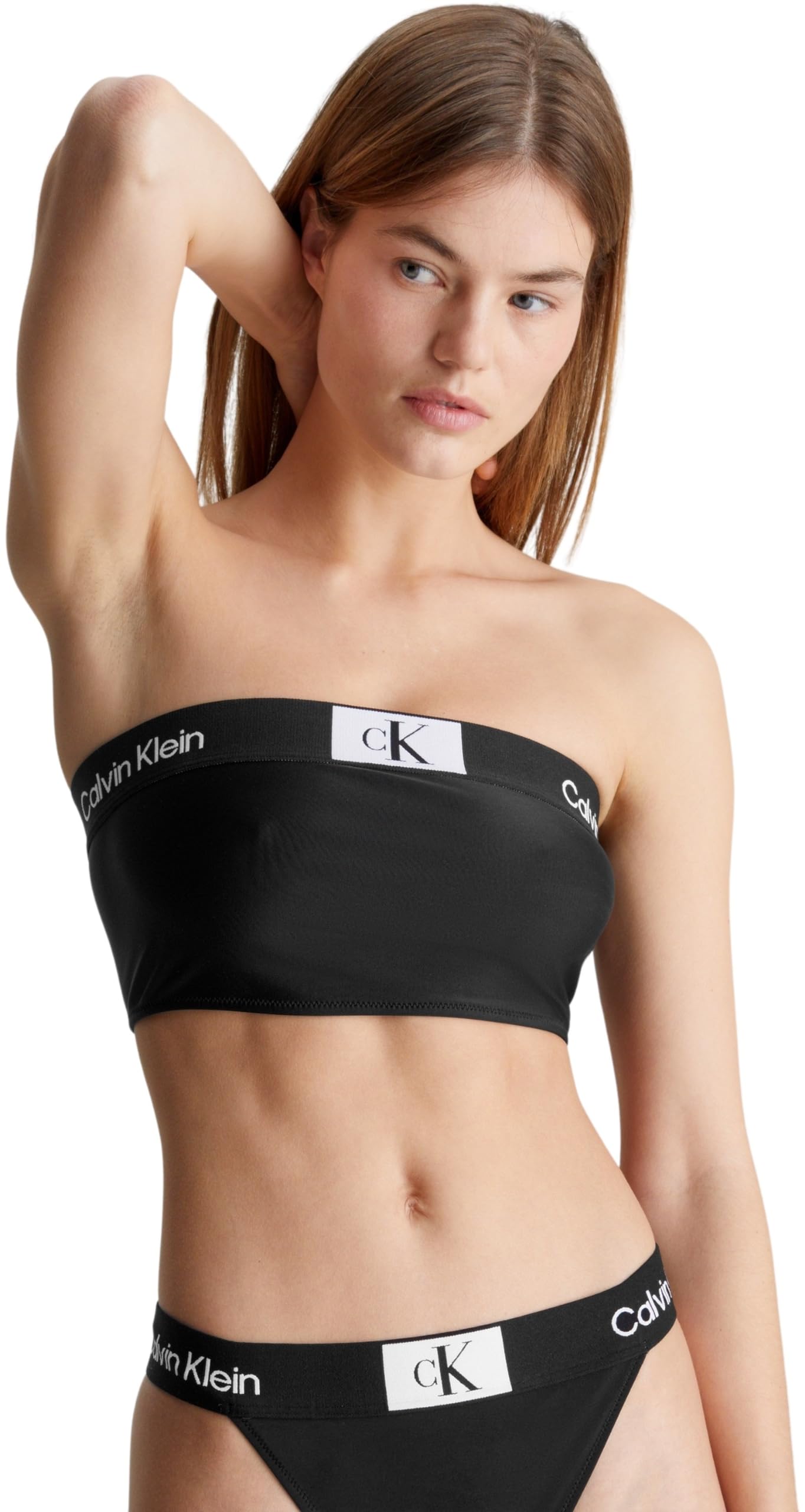 Calvin Klein Top de Bikini Tipo Bralette para Mujer Longline Bandeau sin Tirantes