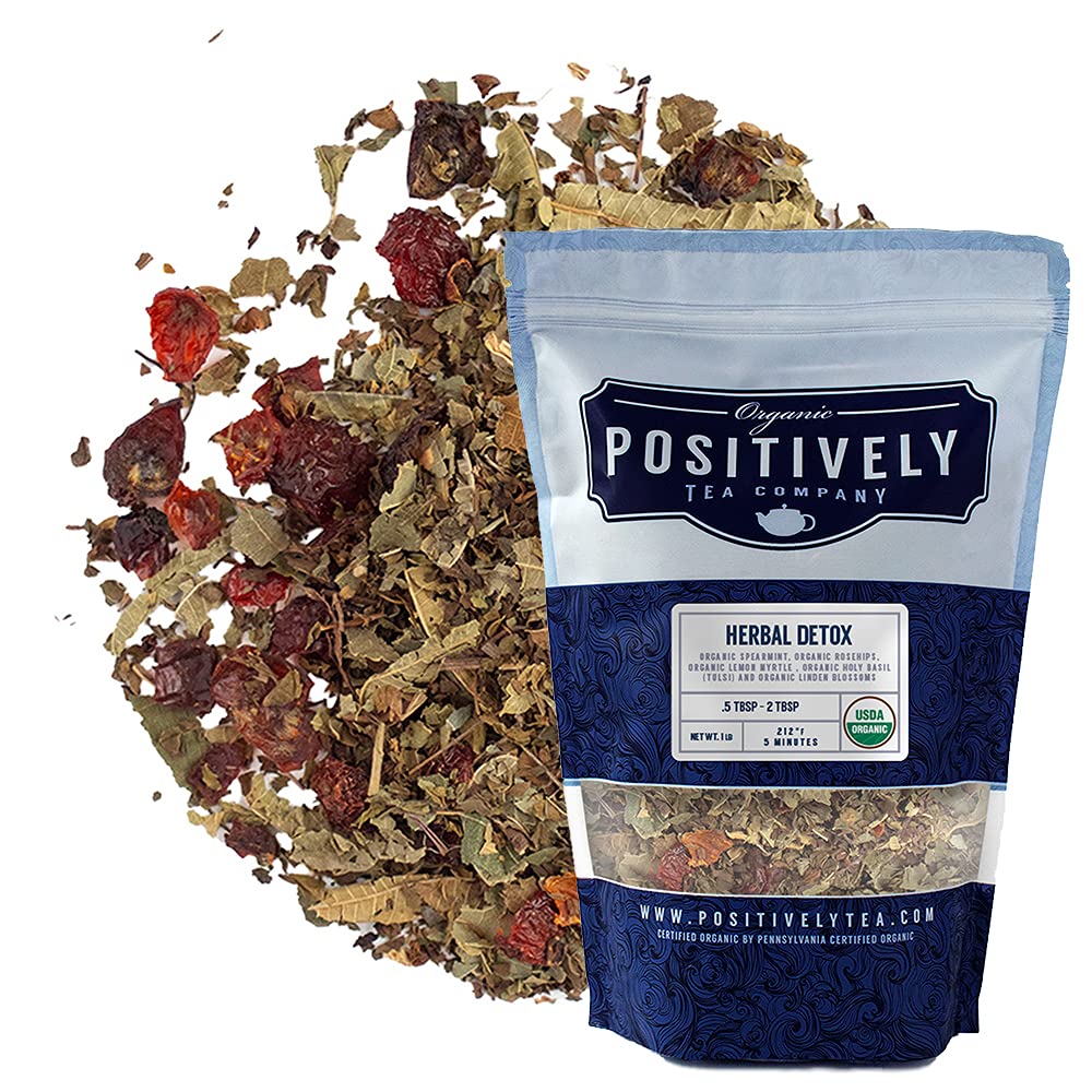 Organic Positively Tea Company, Herbal Detox, Herbal Tea, Loose Leaf, 16 OunceUSDA Organic