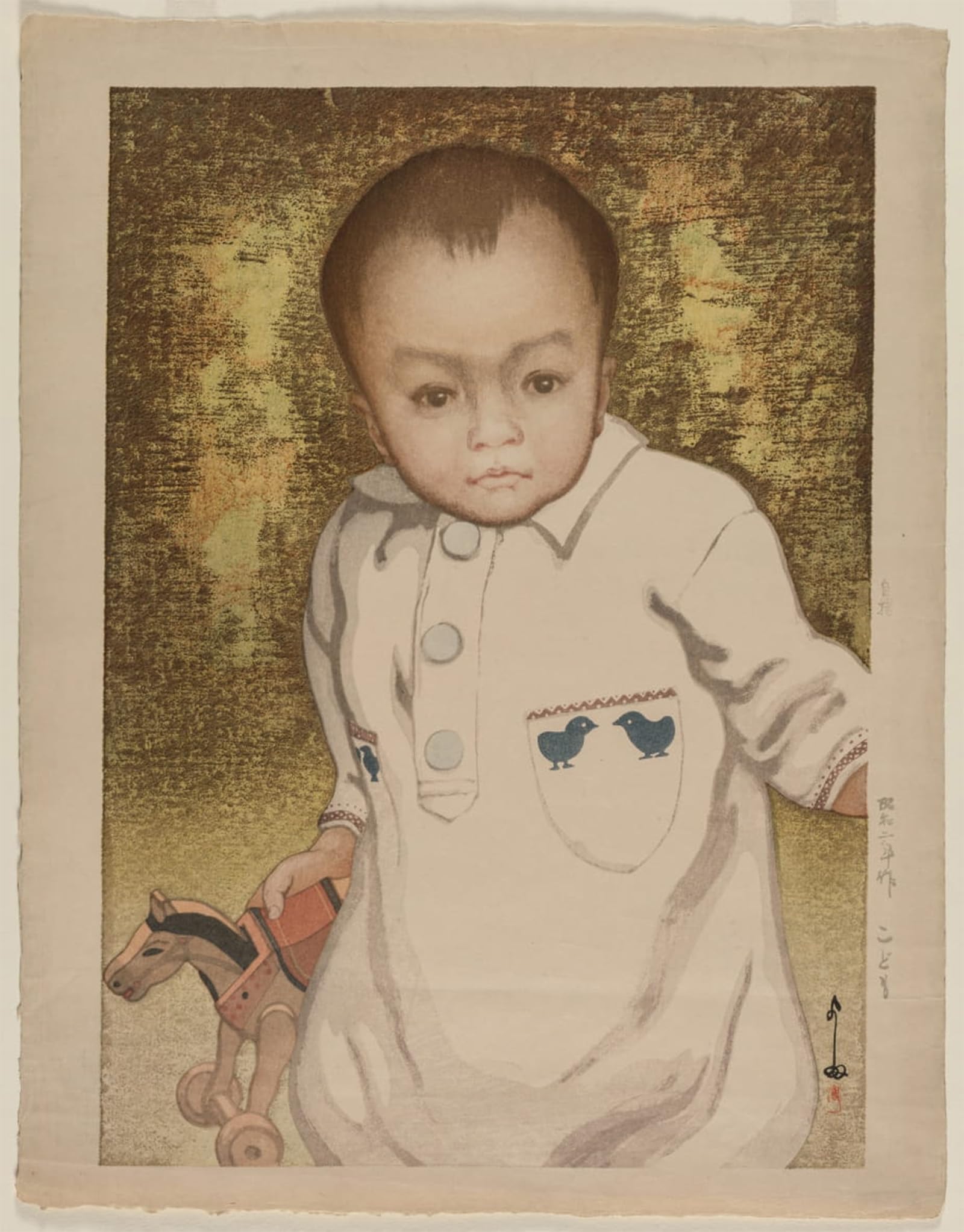 SERENDIPITP Abstract Painting Mural Print Picture Wall Decor Painting Child by Yoshida Hiroshi Vintage Wall Artwork for Home Decor 60x90cm