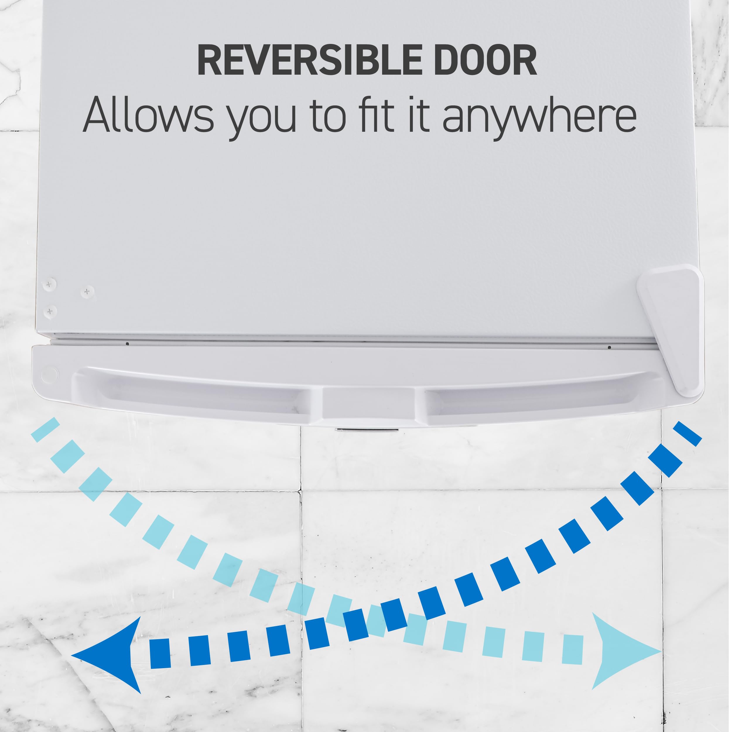 Commercial Cool Upright Freezer, Stand Up Freezer 6 Cu Ft with Reversible Door, White with VCM Door on Fridge.com