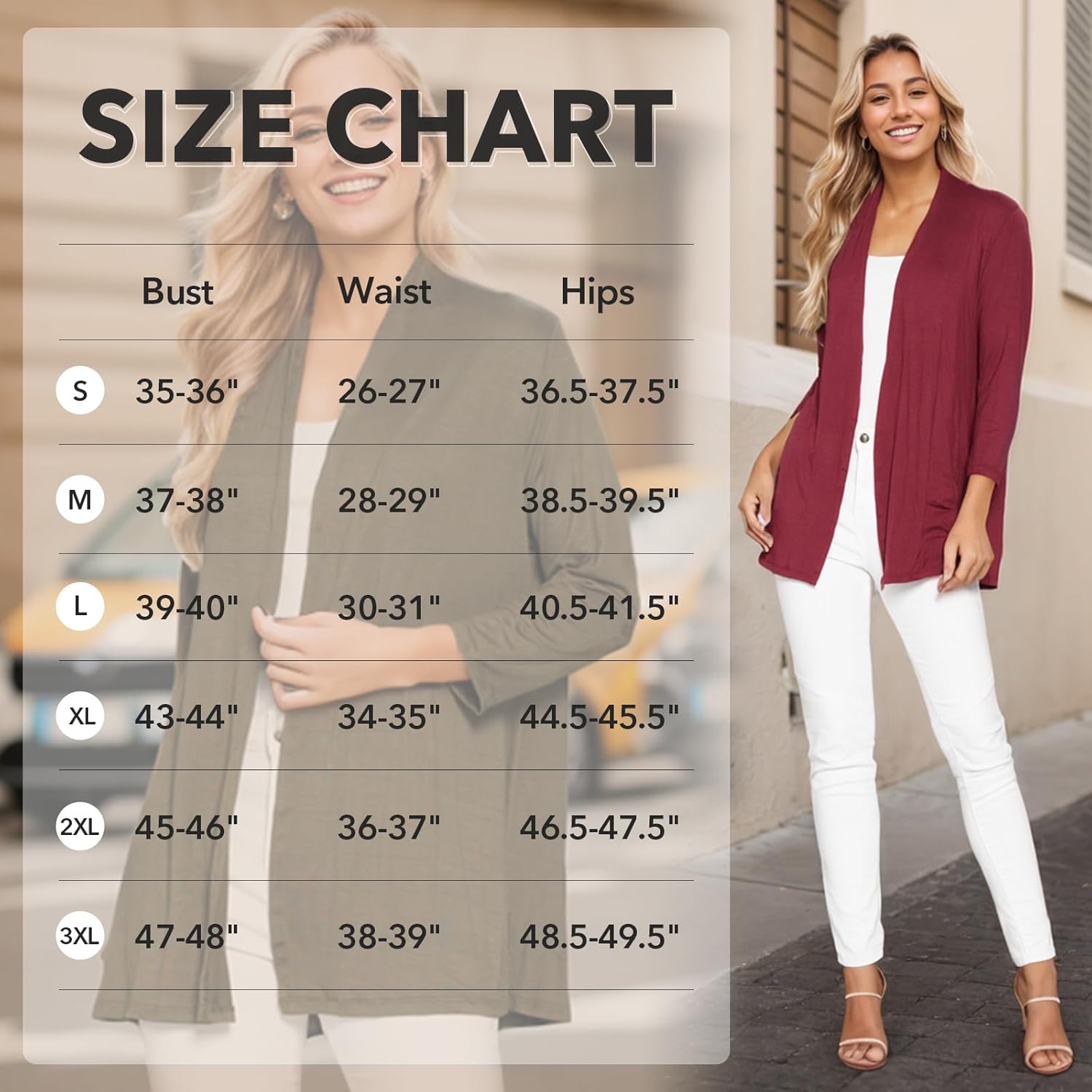 Women's 3/4 Sleeve Extra Soft Open Front Casual Flowy Viscose Made from Bamboo Cardigan - Image 6