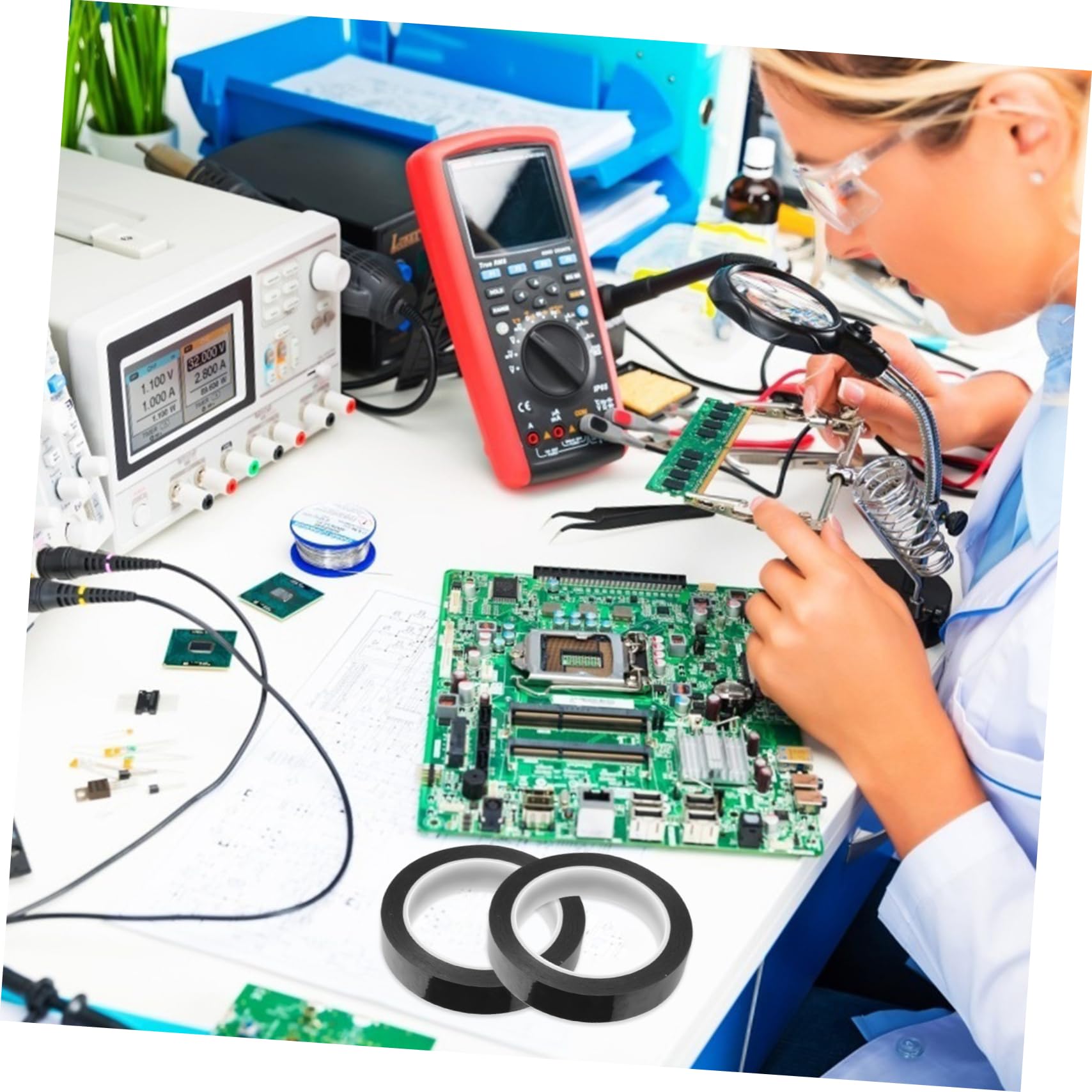 PRETYZOOM 2 Rolls Heat Resistant Insulation Tape of Voltage Resistant Static Tape for Repairing Tools Smooth Surface High Temperature Resistance for Motors Electronics