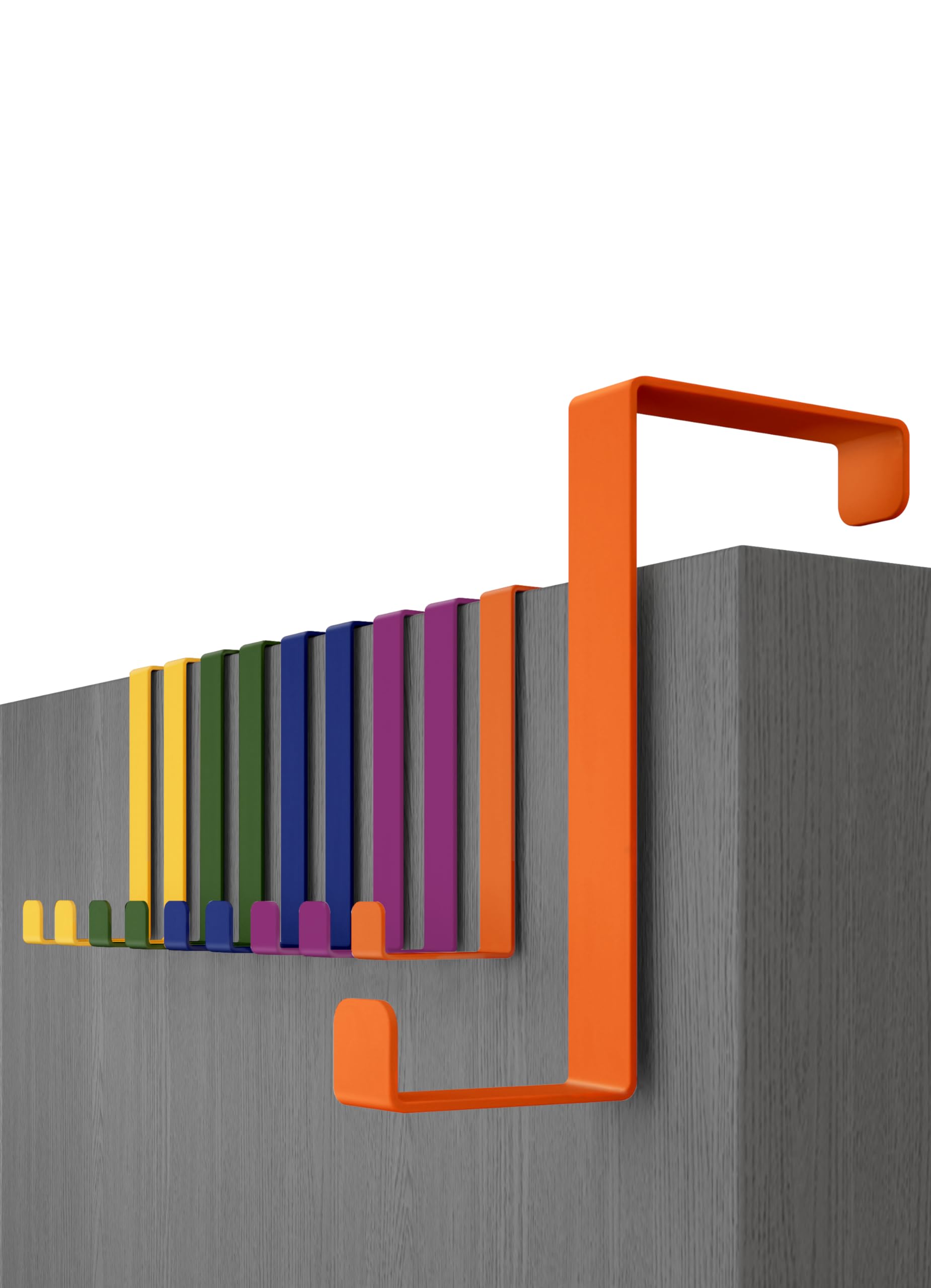 Menz Multicolour Over Door Hanger – Set Of 10, Colourful - Coat Hanger 3.6 Cm (1.4") And 4.6 Cm (1.8"), Coat Hooks For Door, Hangers For Clothes