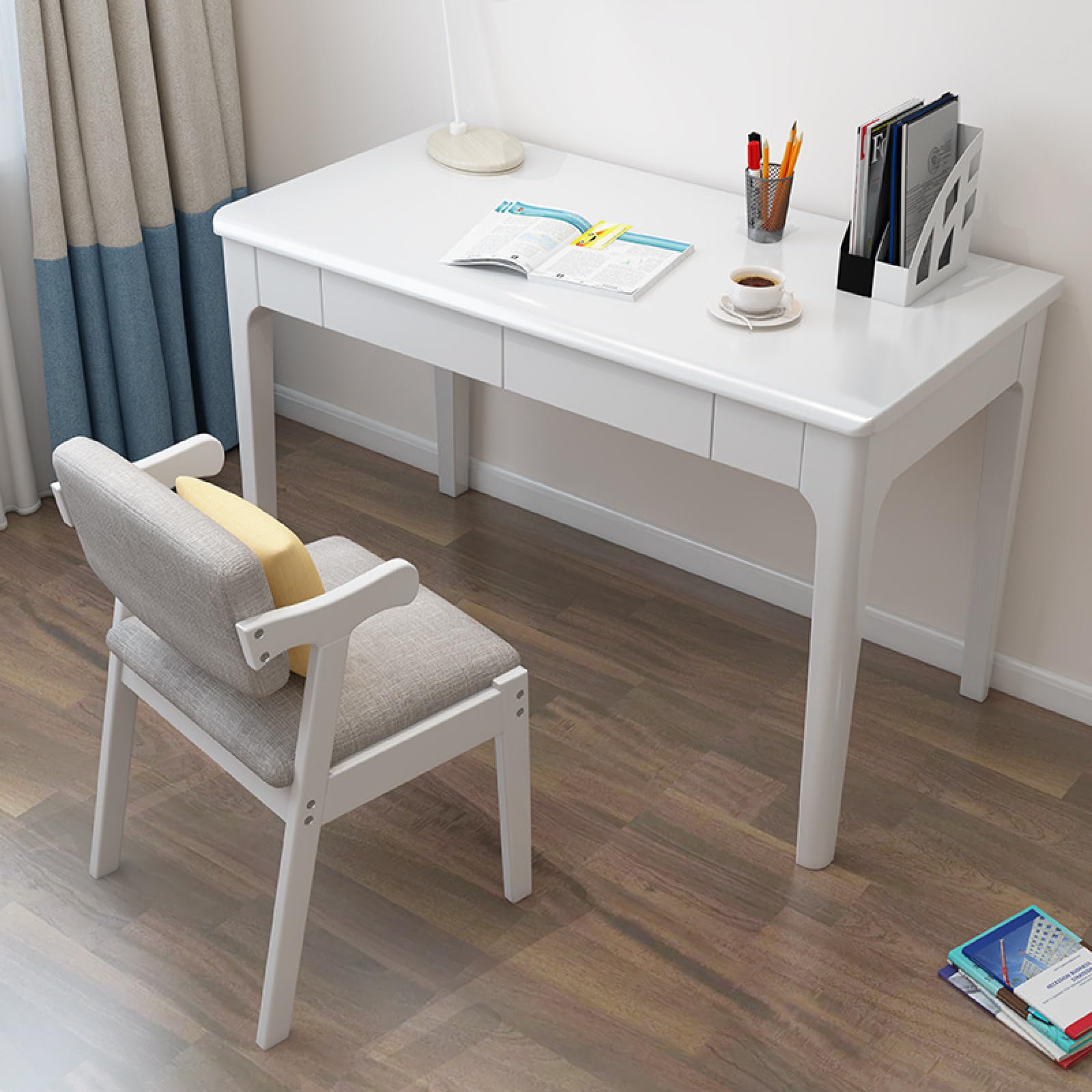 55" L Shaped Computer Desk With Hutch & Drawers, Reversible Gaming Desk With LED & Open Shelves Home Office Monitor Stand Storage Bag Power Outlets Corner Writing Study D - View #6