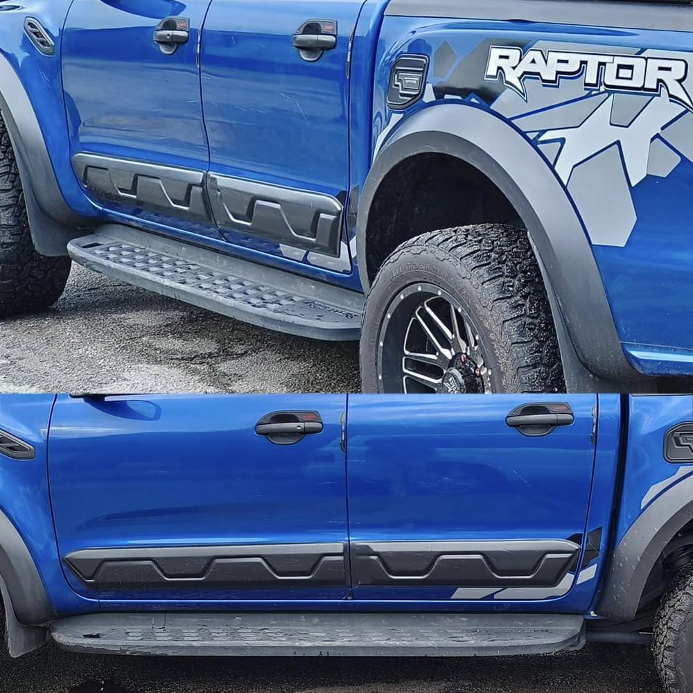 Listones de protección Laterales para carrocería de Ford Ranger 2012-2022, Ranger Doble Cabina T6 T7 T8 Wildtrak Raptor XL XLT Limited Platinum MK2 MK3, Juego de 4 Unidades