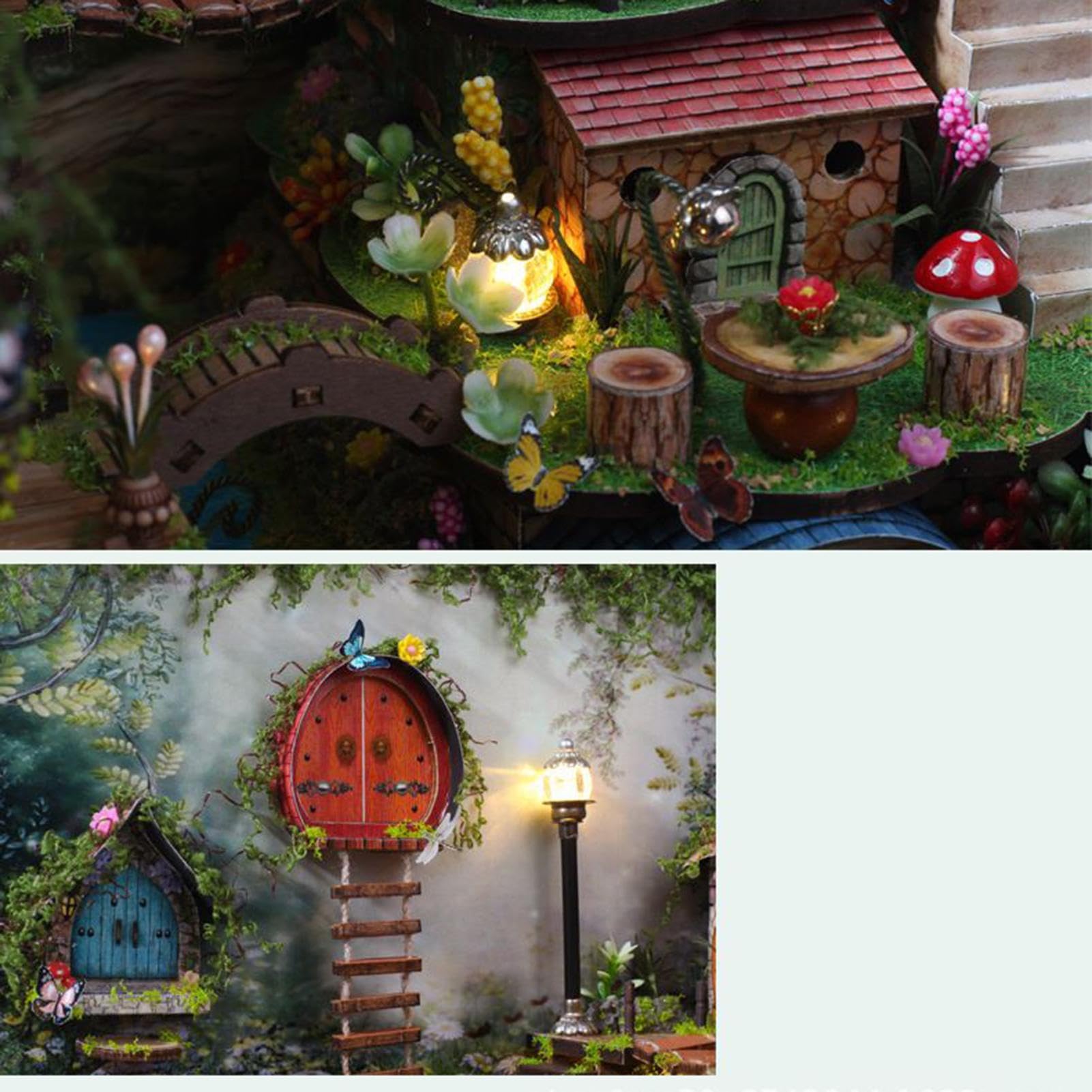 Mini-Nook-Bausätze für Erwachsene Kreativer --Szene-Bausatz | Handgefertigte Blumenhaus-Deko Für Erwachsene, Jugendliche, Bibliothek, Schlafzimmer, Bücher-Display, Feiertage,