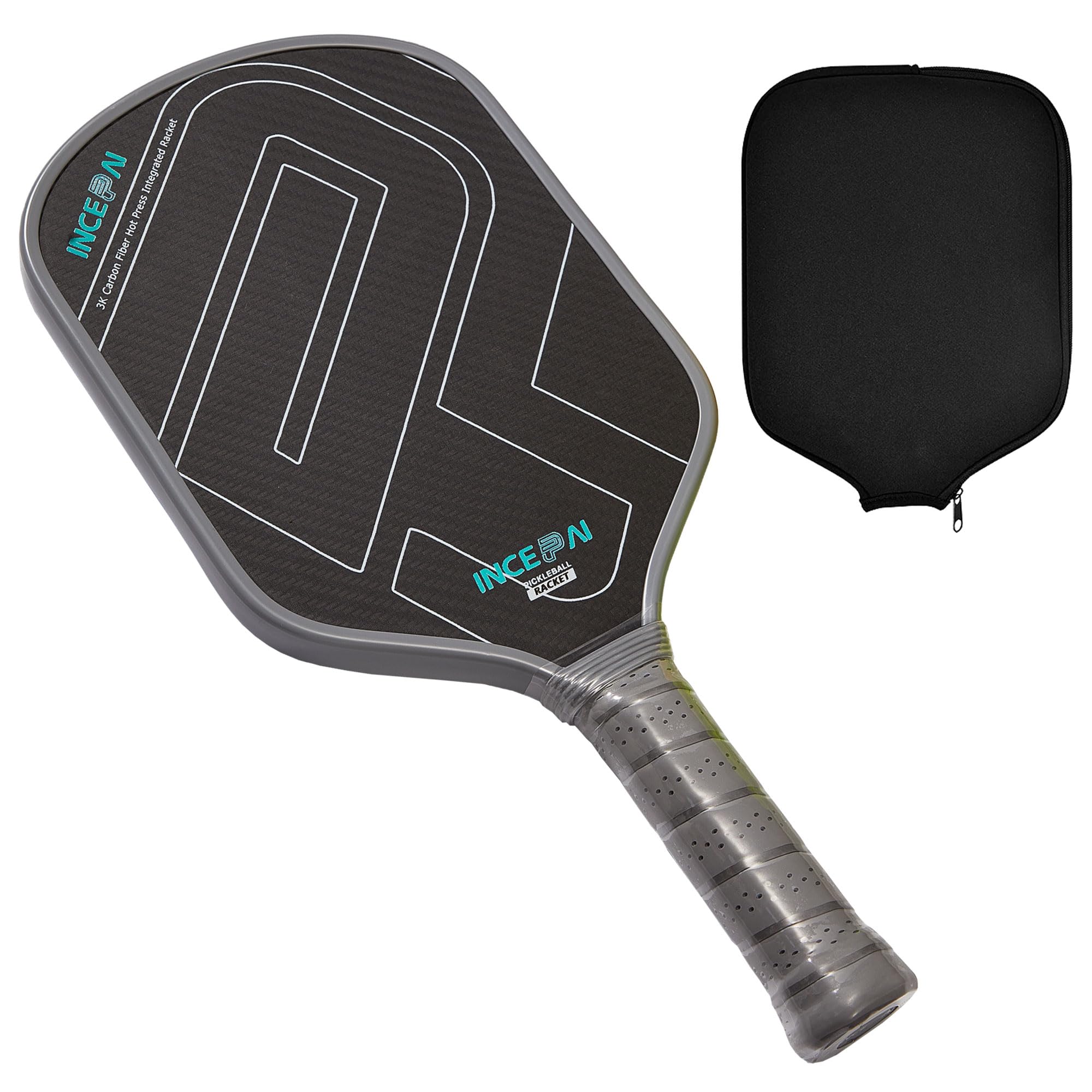 INCEPAI 3K Carbon Fiber Hot Pressed Integrated Pickleball Paddles, with Original Carbon Fiber Surface, Frosted Cloth Process, 15MM Polypropylene Honeycomb Core, Favorite of Masters