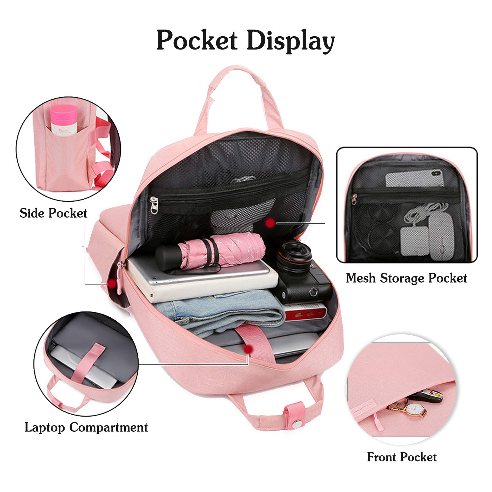 FANDARE Laptop Backpack - 15.6 Inch, USB Charging, Waterproof, Business & Travel Friendly