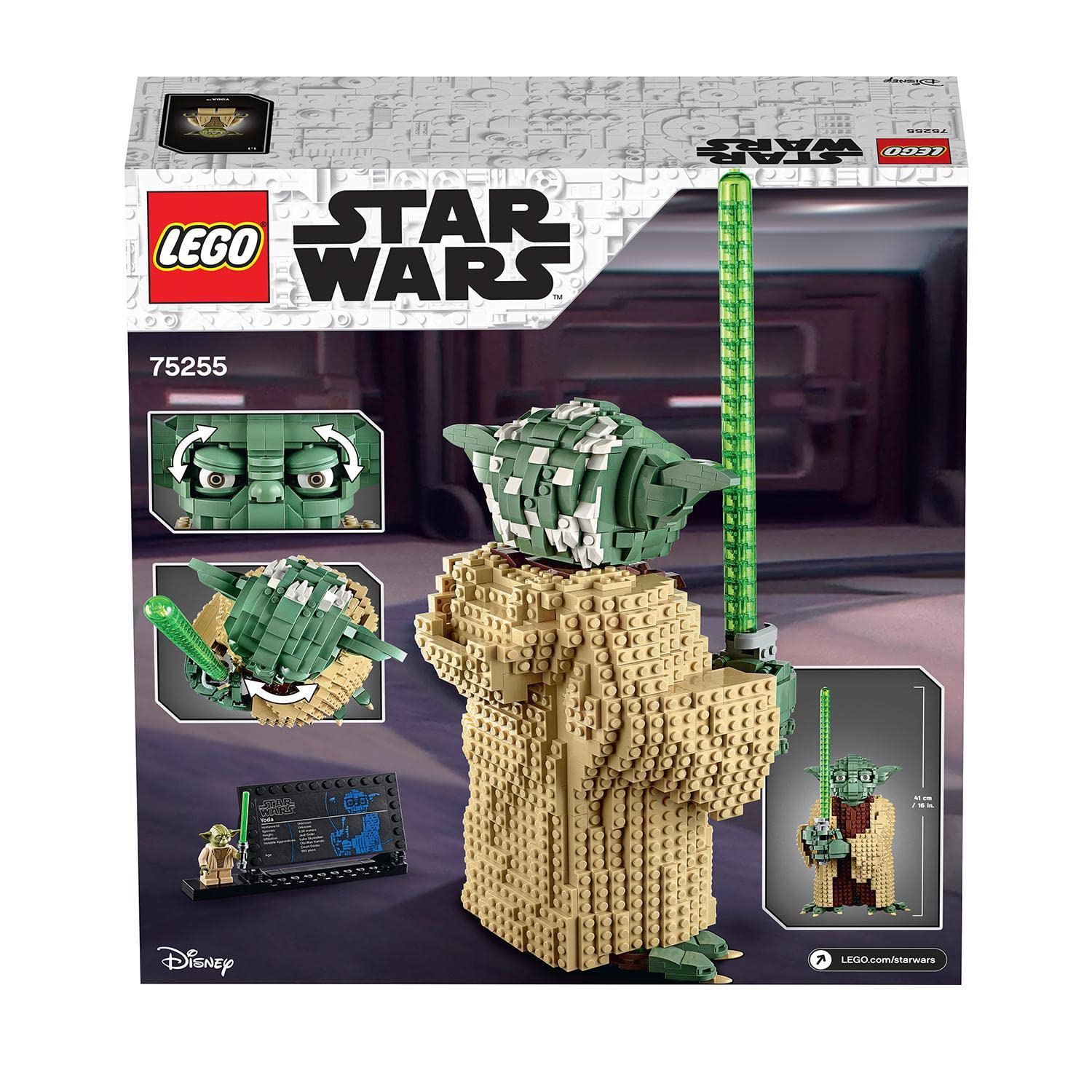 LEGO 75255 Star Wars Yoda Bauset, Sammlermodell mit Displayständer, Angriff der Klonkrieger, Bauset für Kinder und Erwachsene